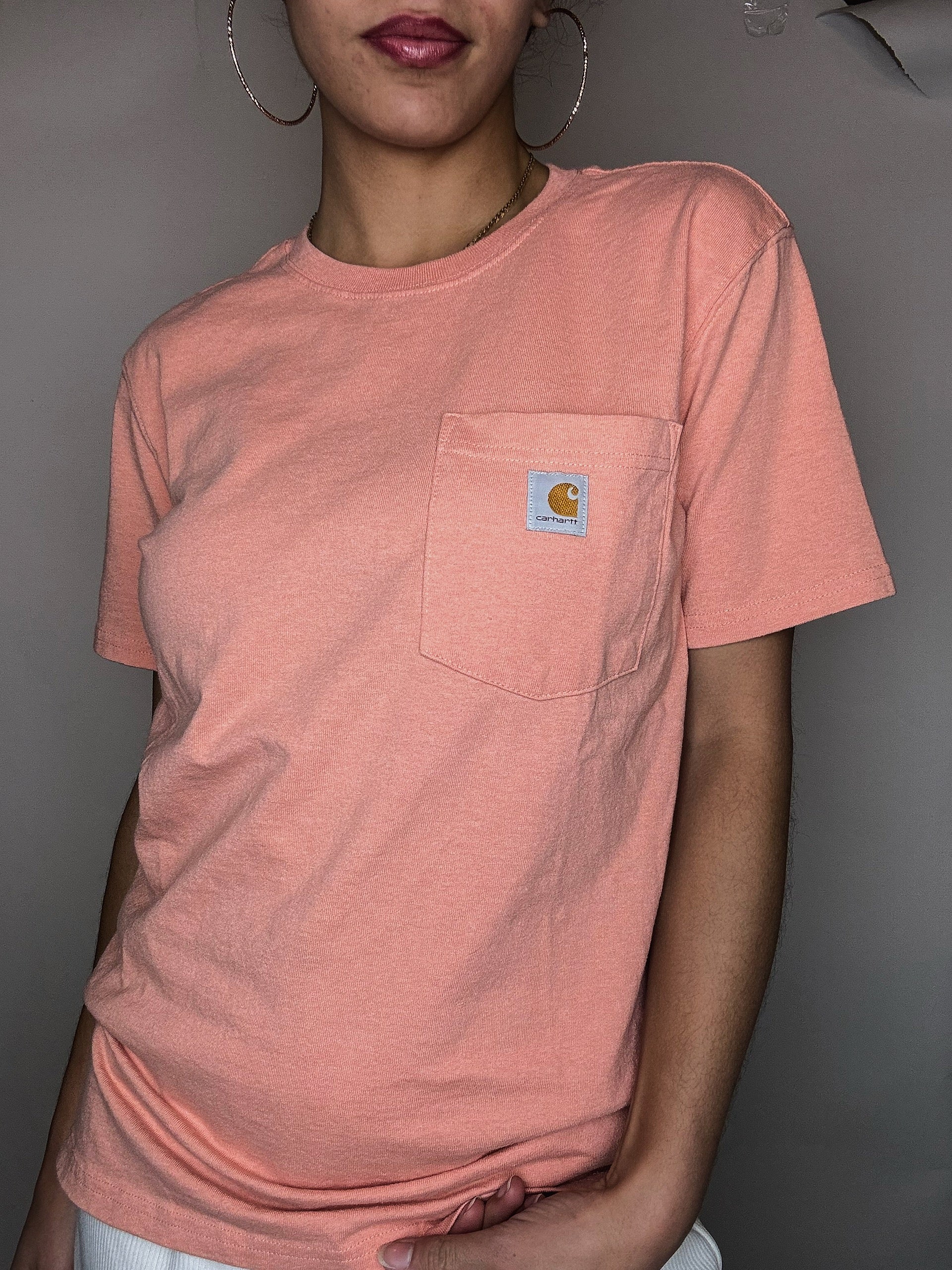 Tee shirt orange pastel Carhartt S vintage