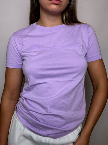 Tee shirt fitté lila CHAMPION S vintage