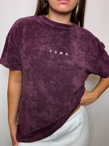 Tee shirt en éponge bordeaux PUMA L vintage