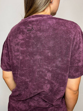 Tee shirt en éponge bordeaux PUMA L vintage