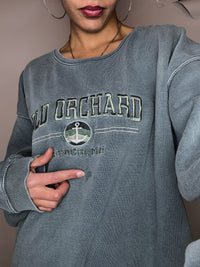 Vintage XXL Entenblau besticktes Sweatshirt