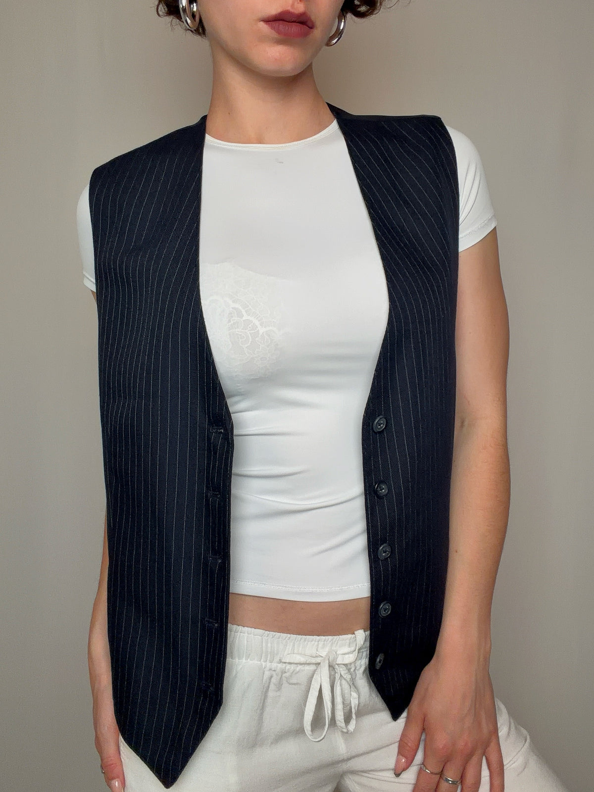 Gilet de costume rayé L/XL vintage