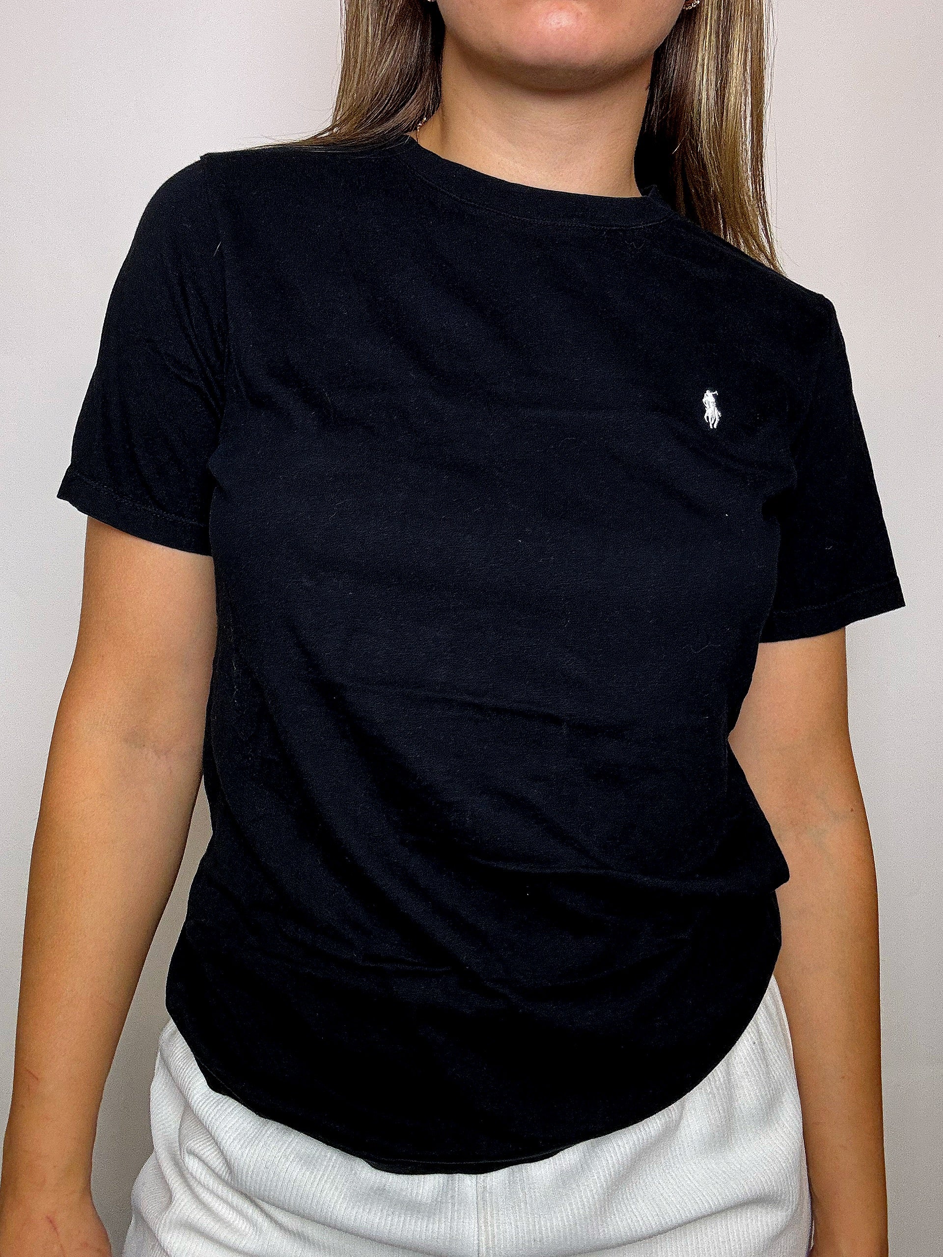 RALPH LAUREN M Vintage schwarzes T-Shirt
