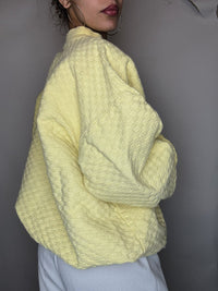 Sweat col rond oversized jaune M vintage