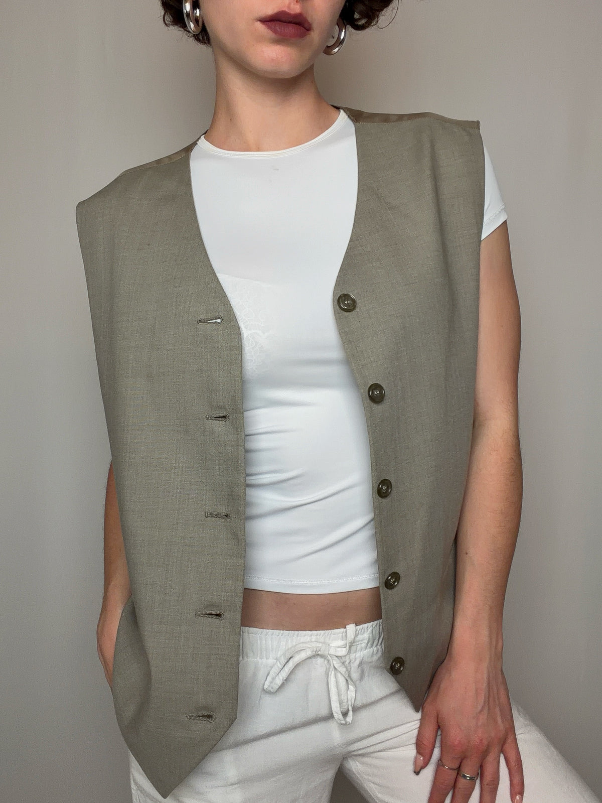Gilet de costume beige L vintage