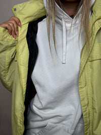 Vintage gelbe wasserdichte Jacke, Größe XL