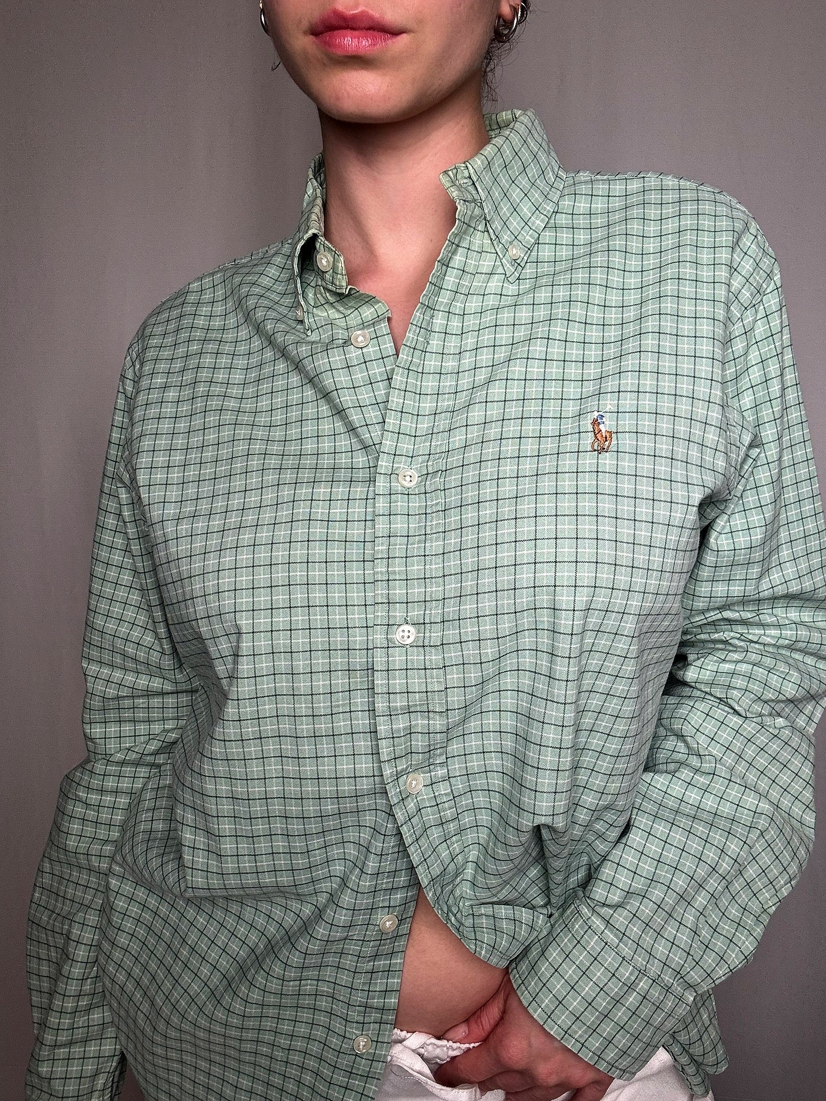 Ralph Lauren green oxford shirt M vintage