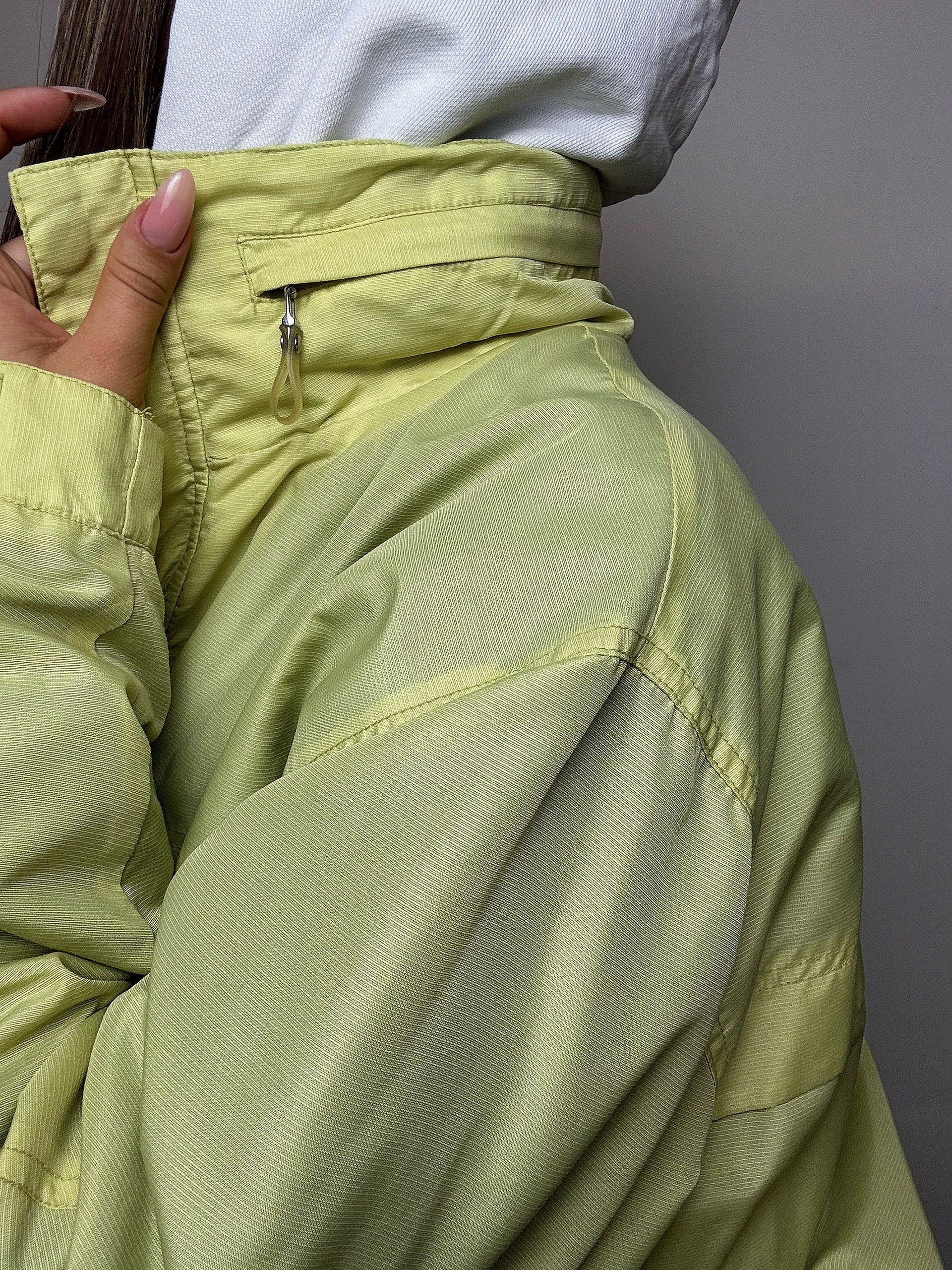 Vintage gelbe wasserdichte Jacke, Größe XL