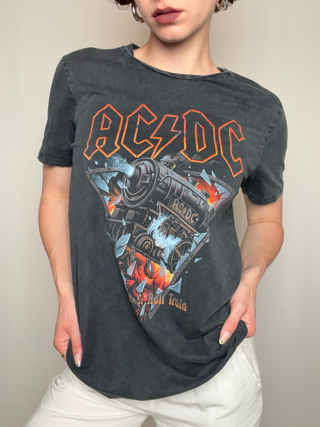 Tshirt gris ACDC M vintage