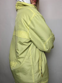 Vintage gelbe wasserdichte Jacke, Größe XL