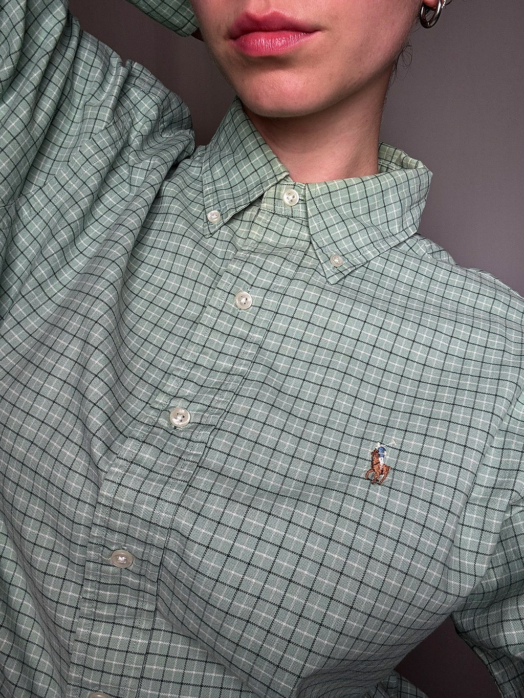 Ralph Lauren green oxford shirt M vintage