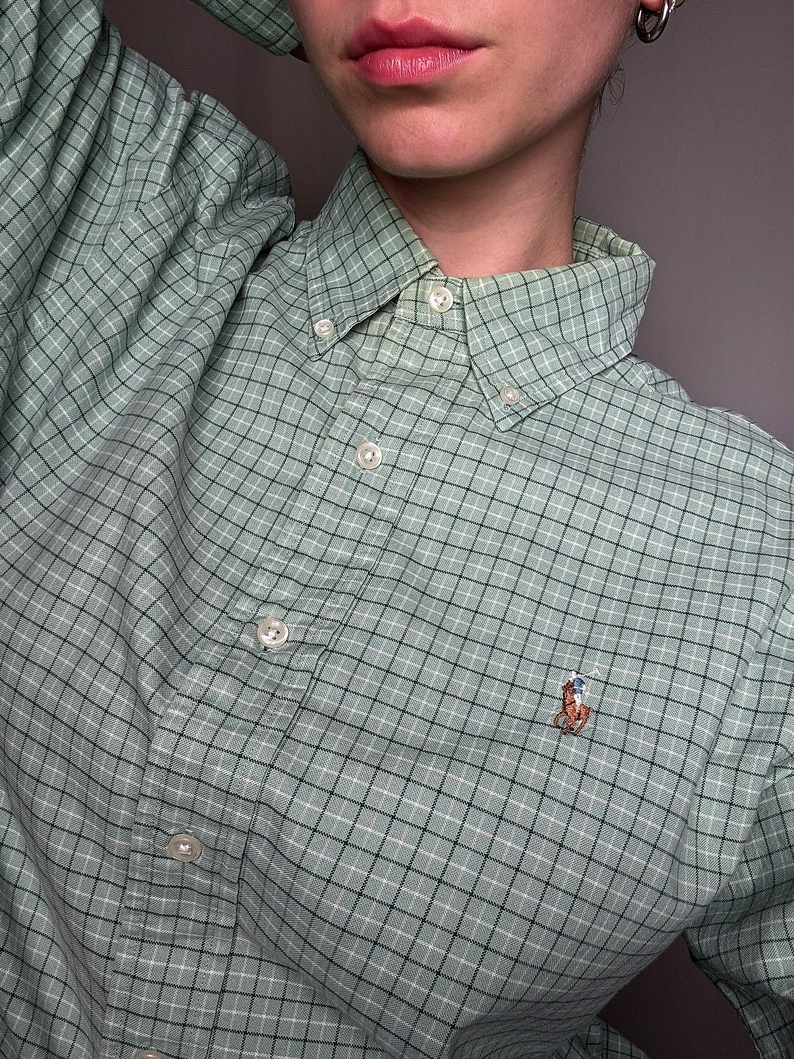 Ralph Lauren green oxford shirt M vintage
