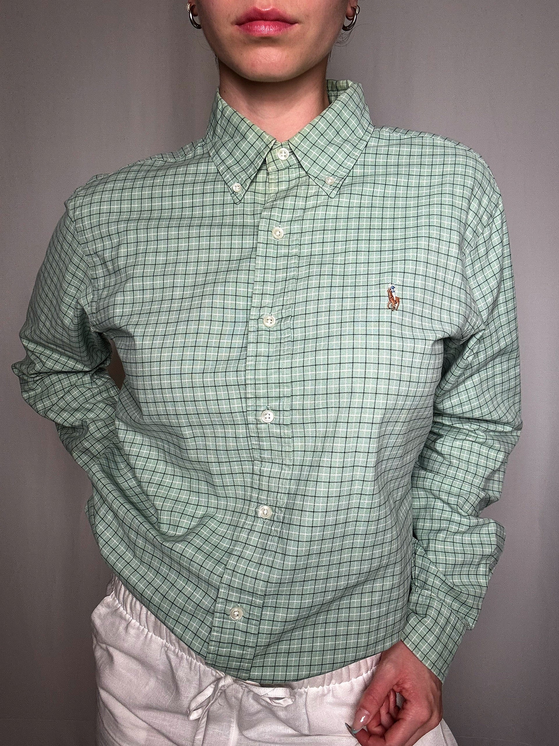 Ralph Lauren green oxford shirt M vintage