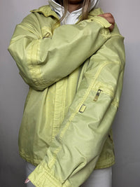 Vintage gelbe wasserdichte Jacke, Größe XL
