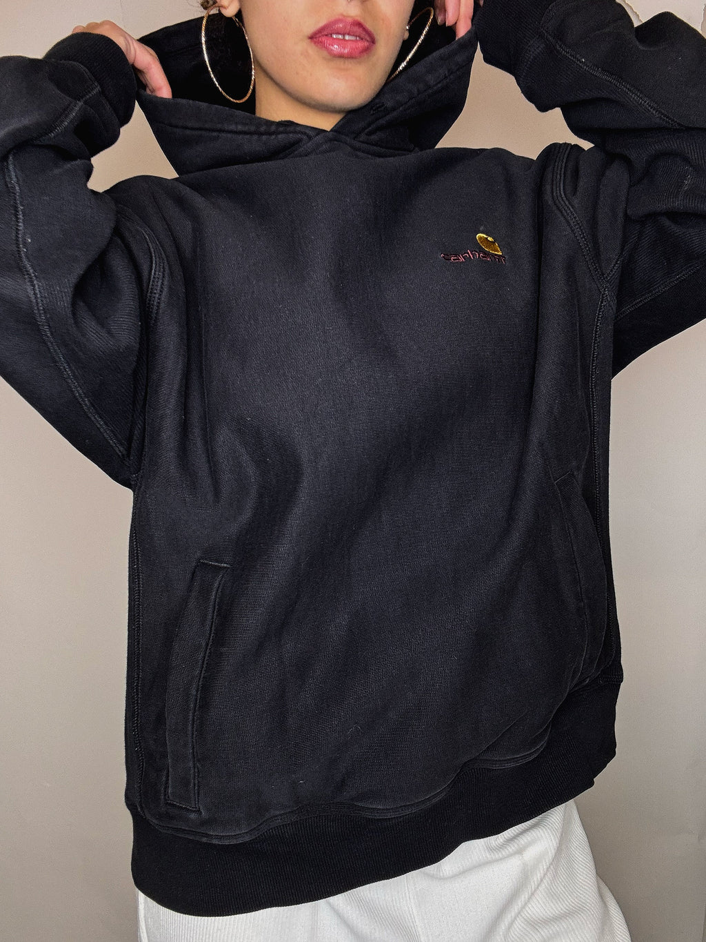 Schwarzer Carhartt Hoodie L vintage