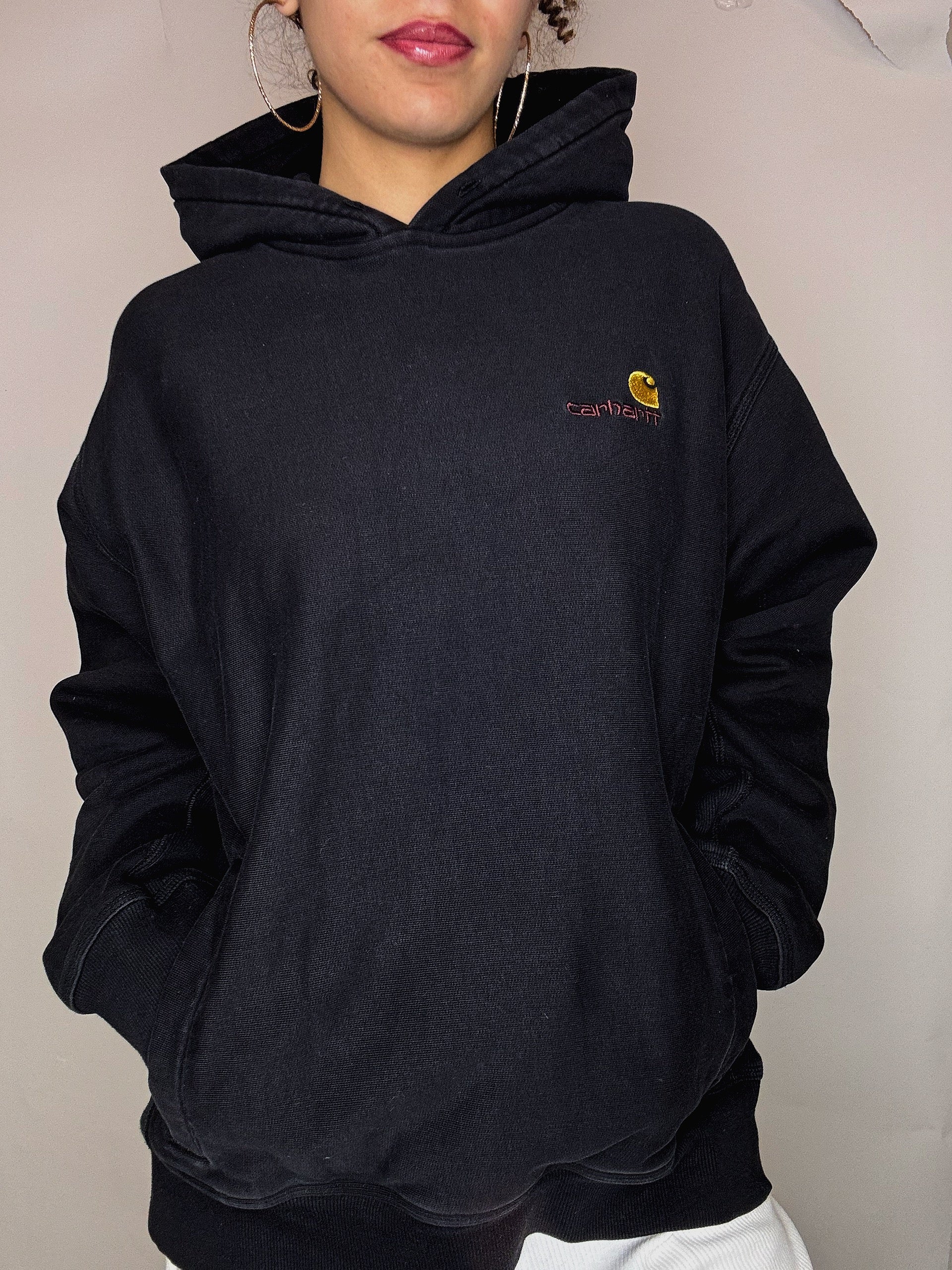 Sweat à capuche noir Carhartt L vintage
