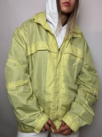 Vintage gelbe wasserdichte Jacke, Größe XL