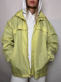 Vintage gelbe wasserdichte Jacke, Größe XL