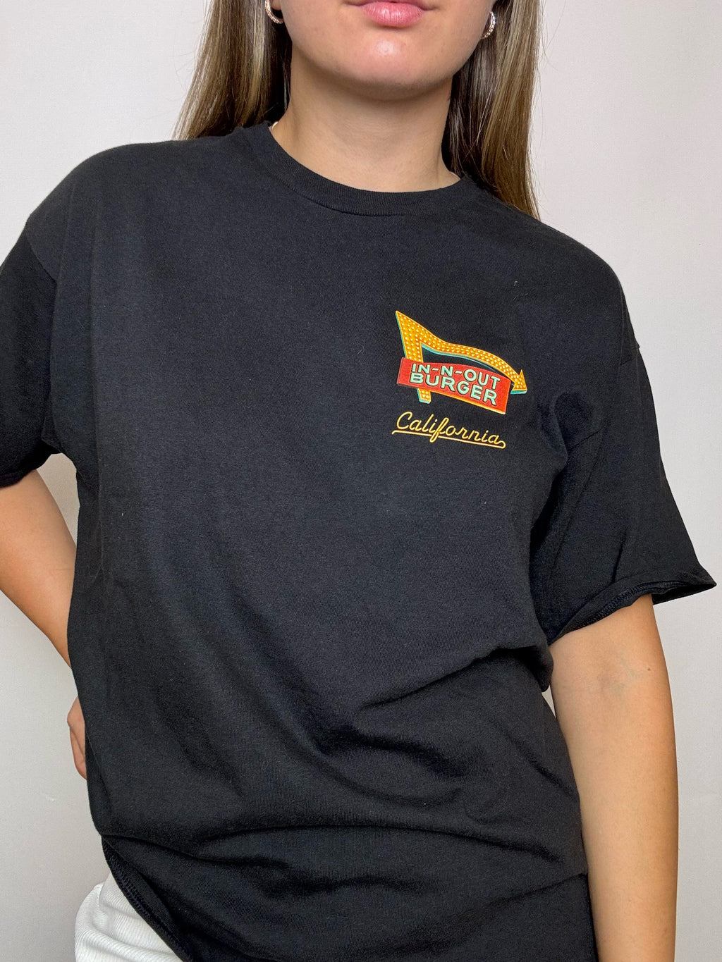 IN N OUT L Vintage schwarzes T-Shirt
