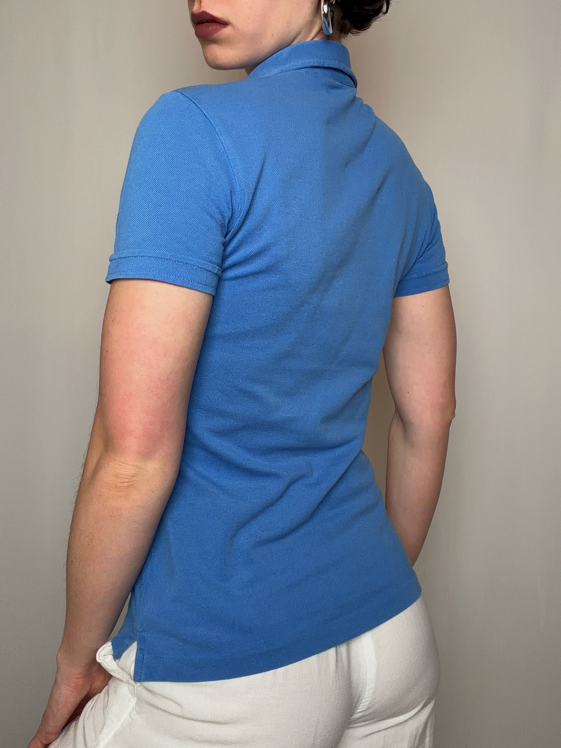Polo fitté bleu Ralph Lauren M vintage