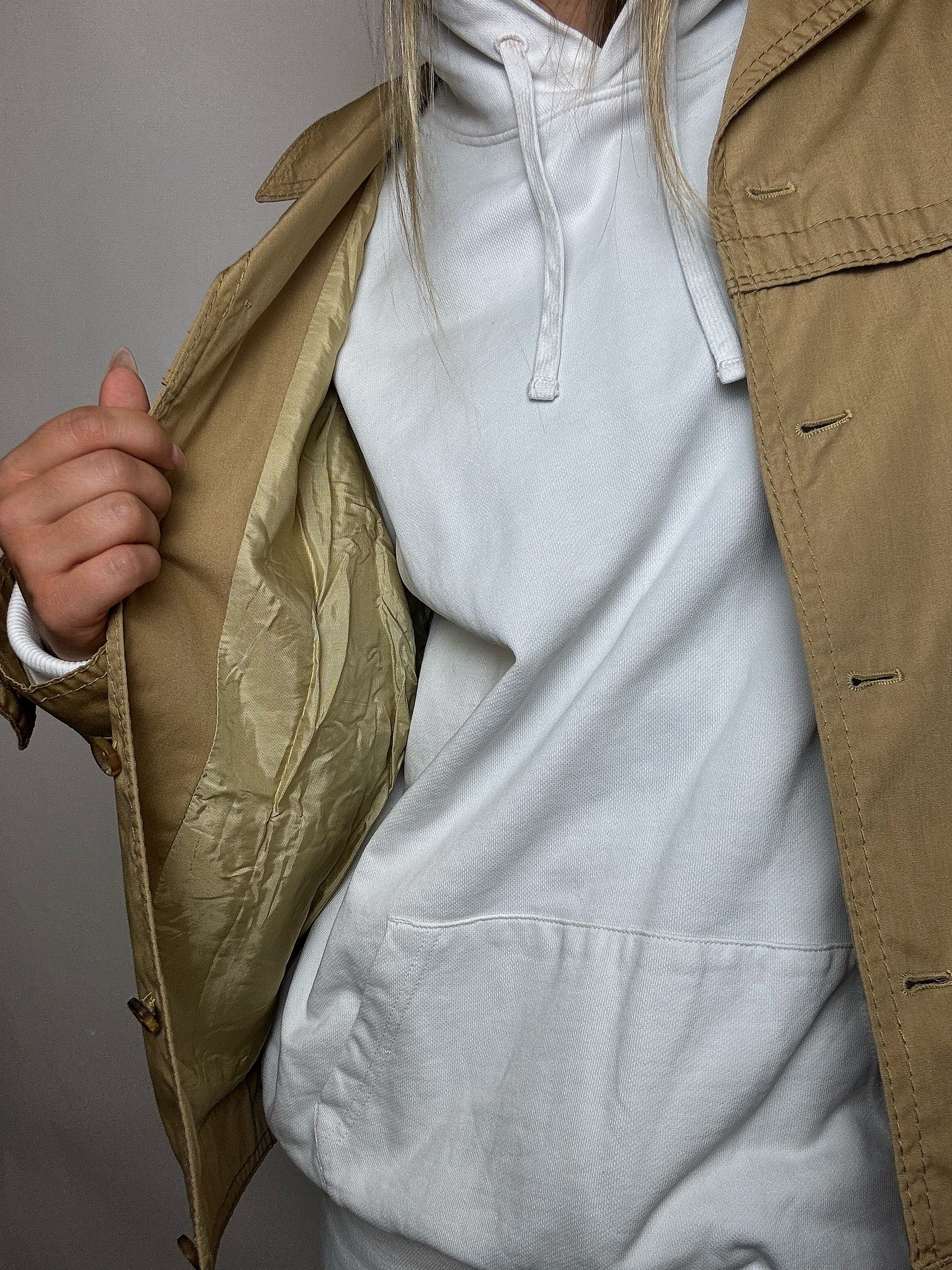 Vintage-Jacke in Beige, Größe L