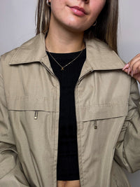 Vintage beige waterproof jacket XL
