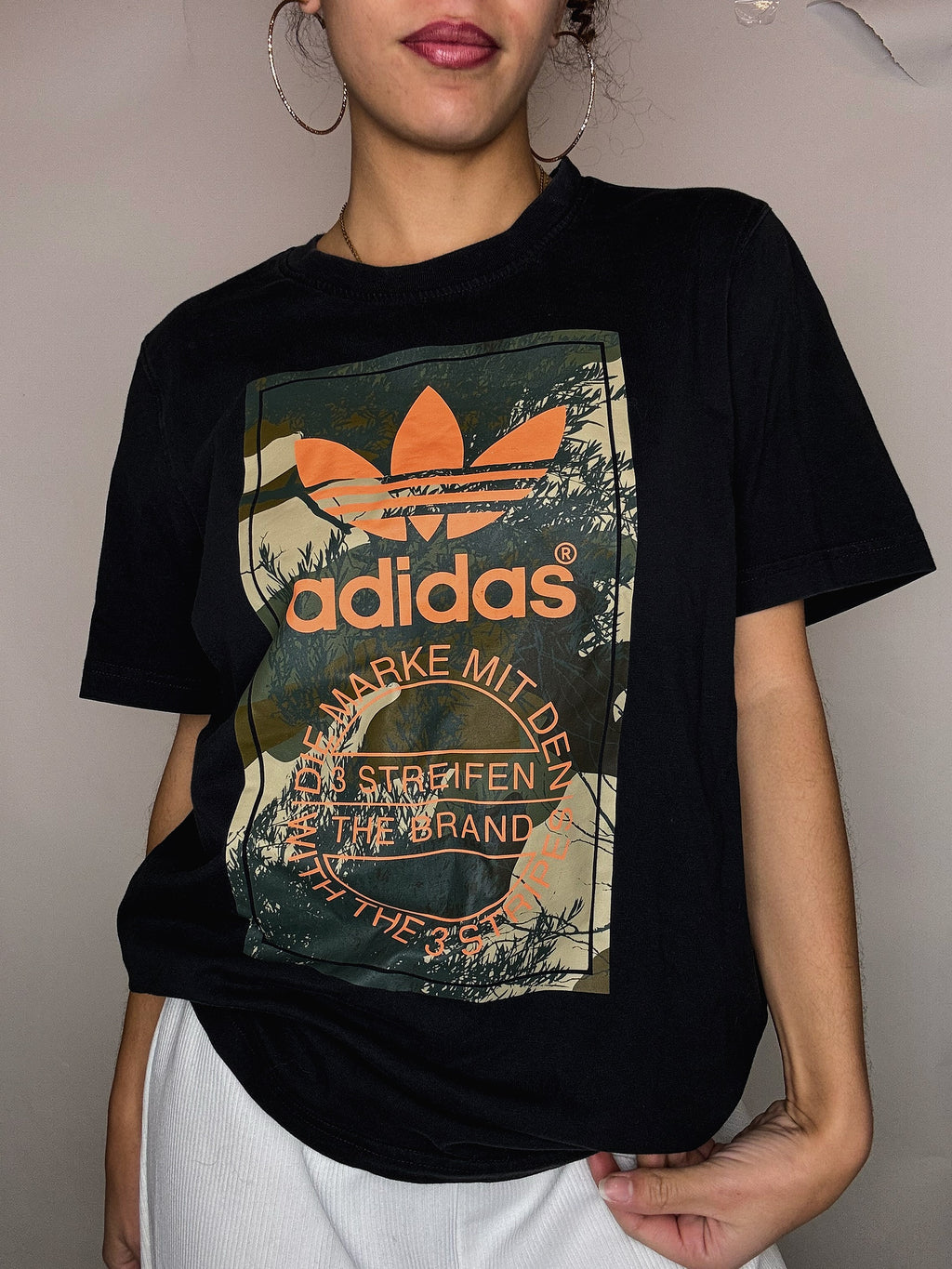 Adidas black T-shirt M vintage