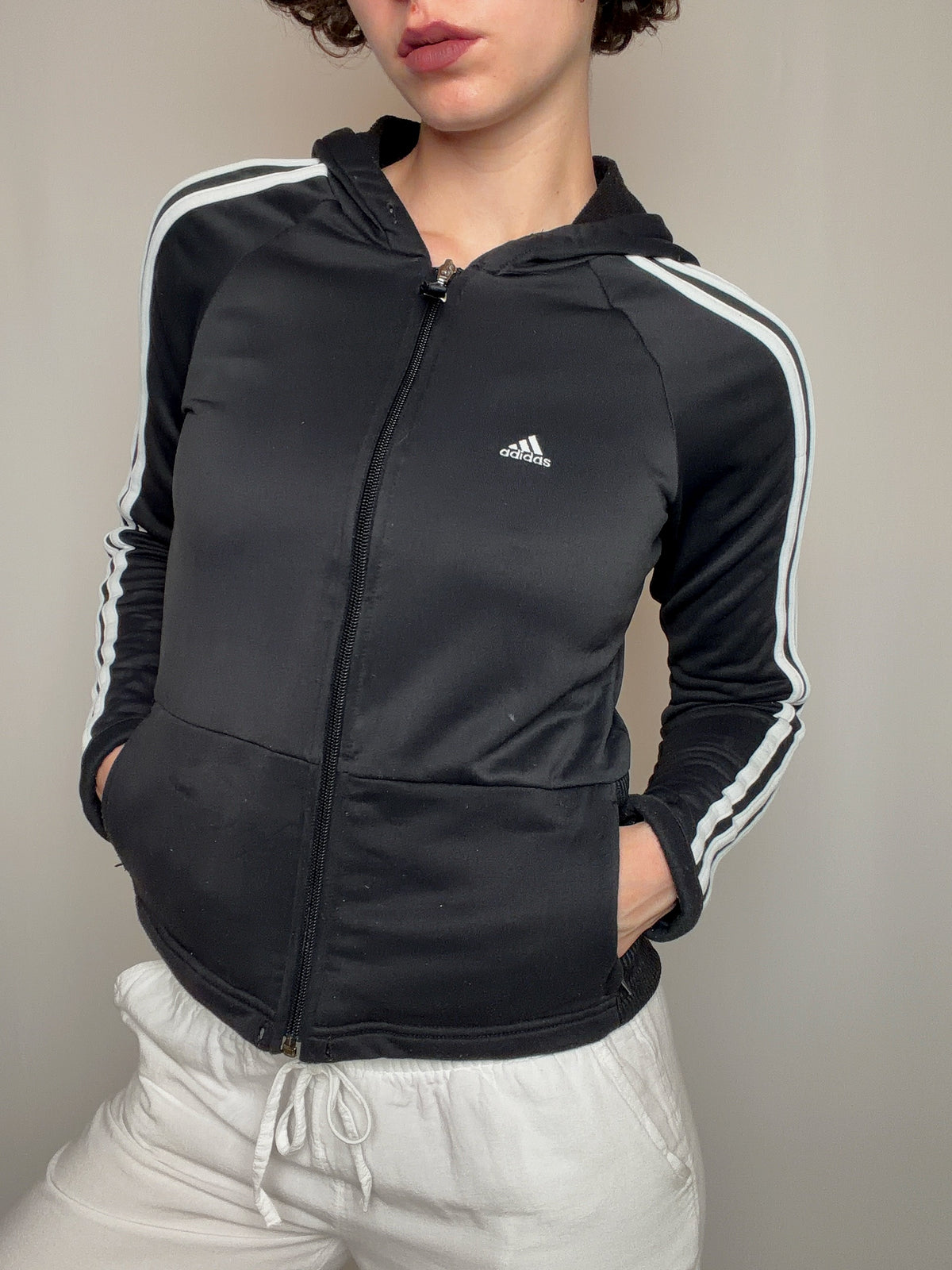 Jacket de sport noir Adidas M/L vintage
