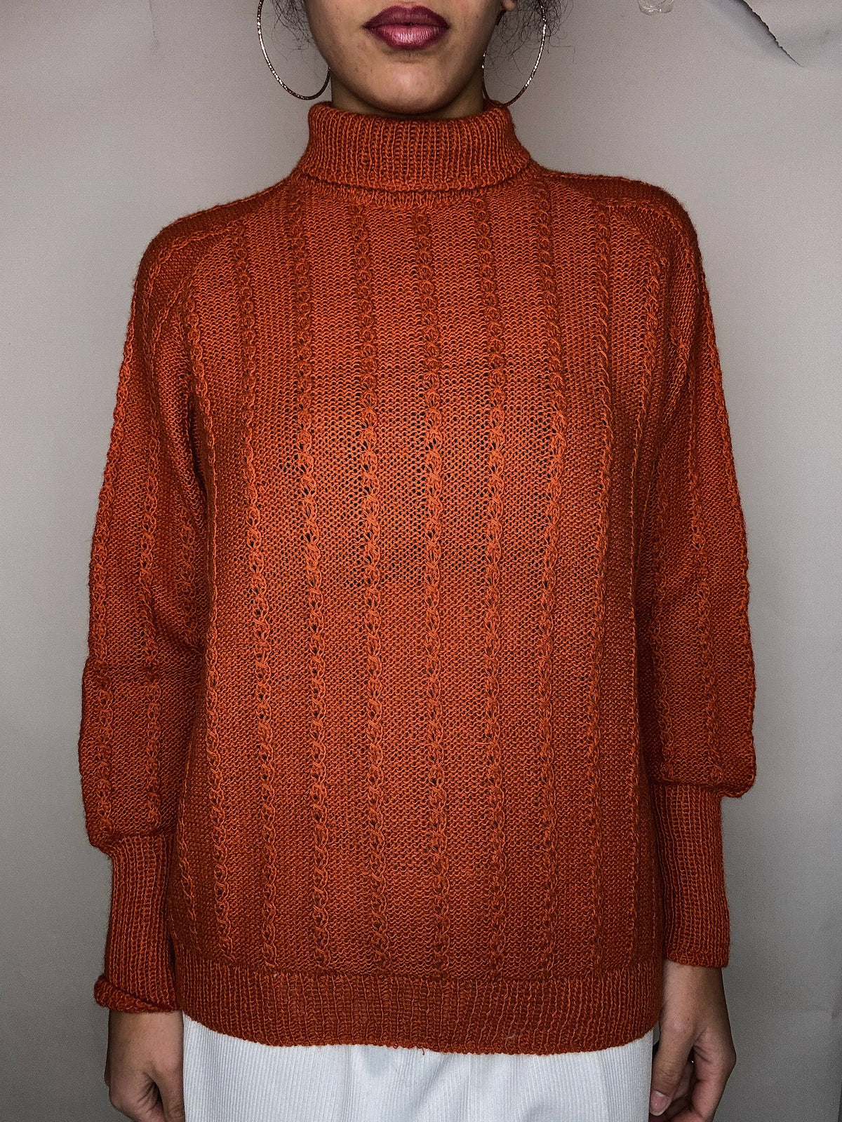 Pull en maille tricotée M vintage