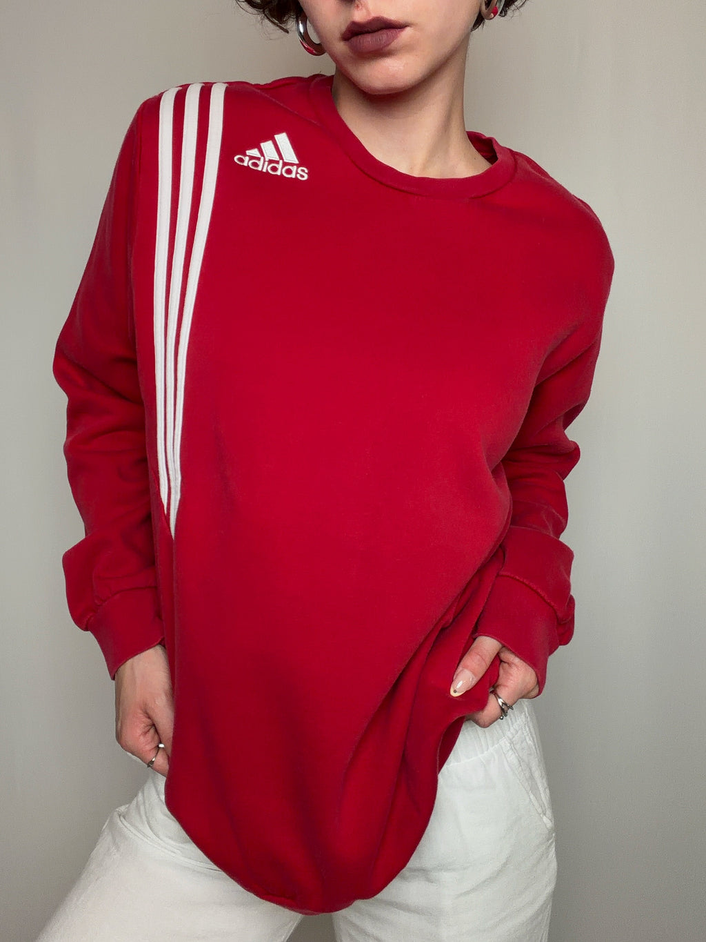Sweat Adidas rouge L vintage