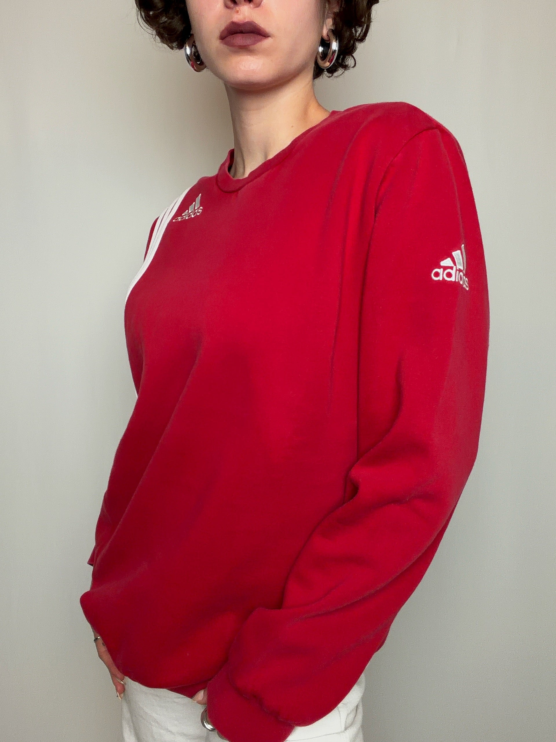 Sweat Adidas rouge L vintage