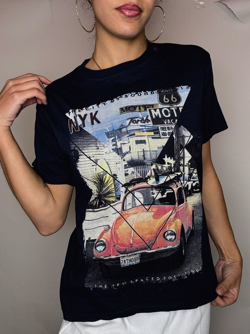 T-Shirt marineblau New York S Vintage