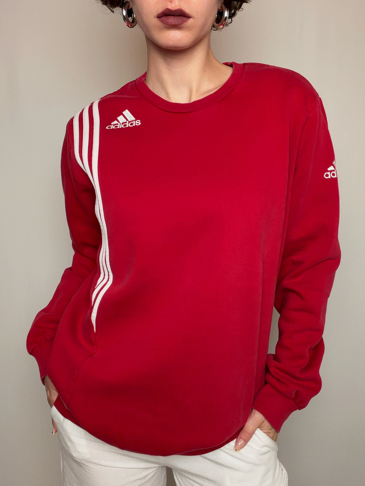 Sweat Adidas rouge L vintage