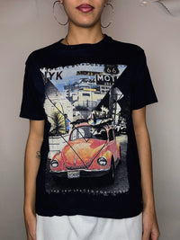 T-Shirt marineblau New York S Vintage