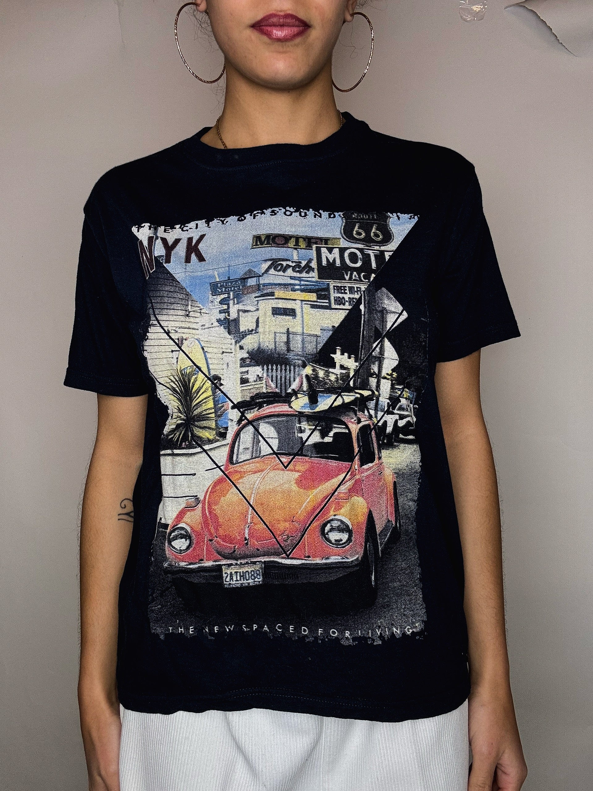 T-Shirt marineblau New York S Vintage