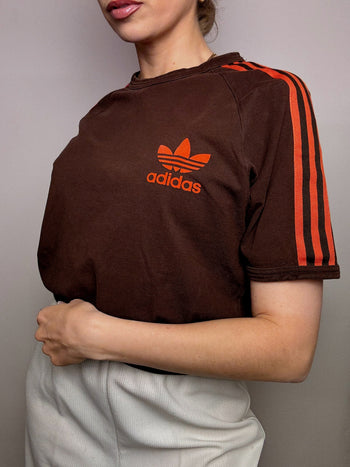 Tee shirt marron ADIDAS M vintage