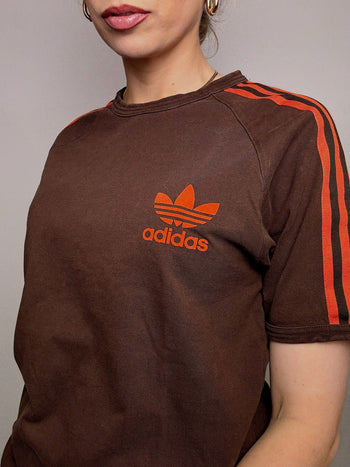 Tee shirt marron ADIDAS M vintage