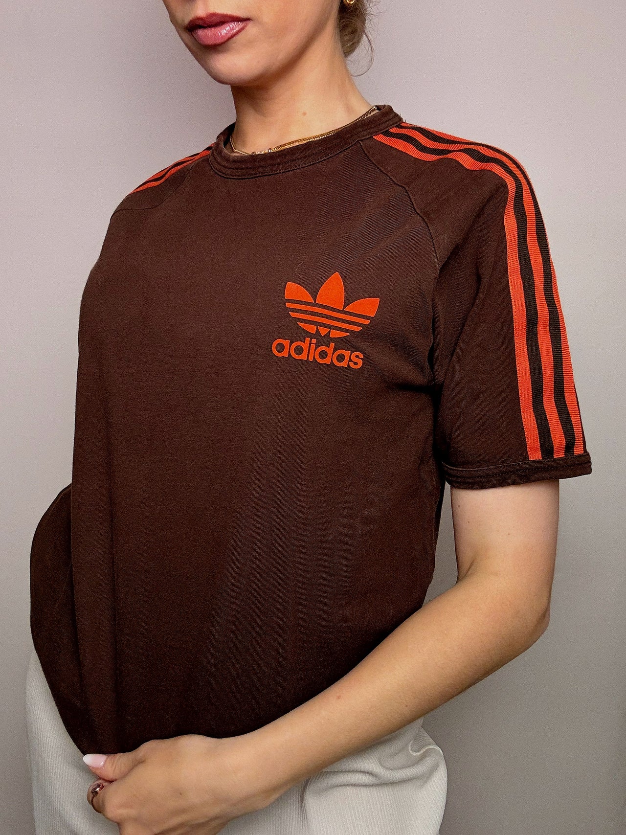 Tee shirt marron ADIDAS M vintage