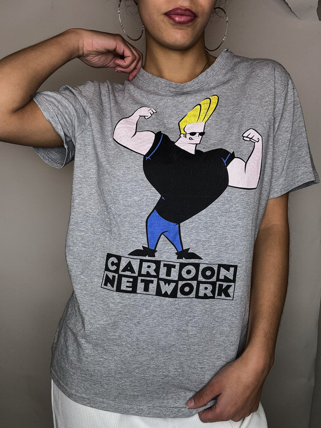 Gray JOHNNY BRAVO S/M vintage T-shirt