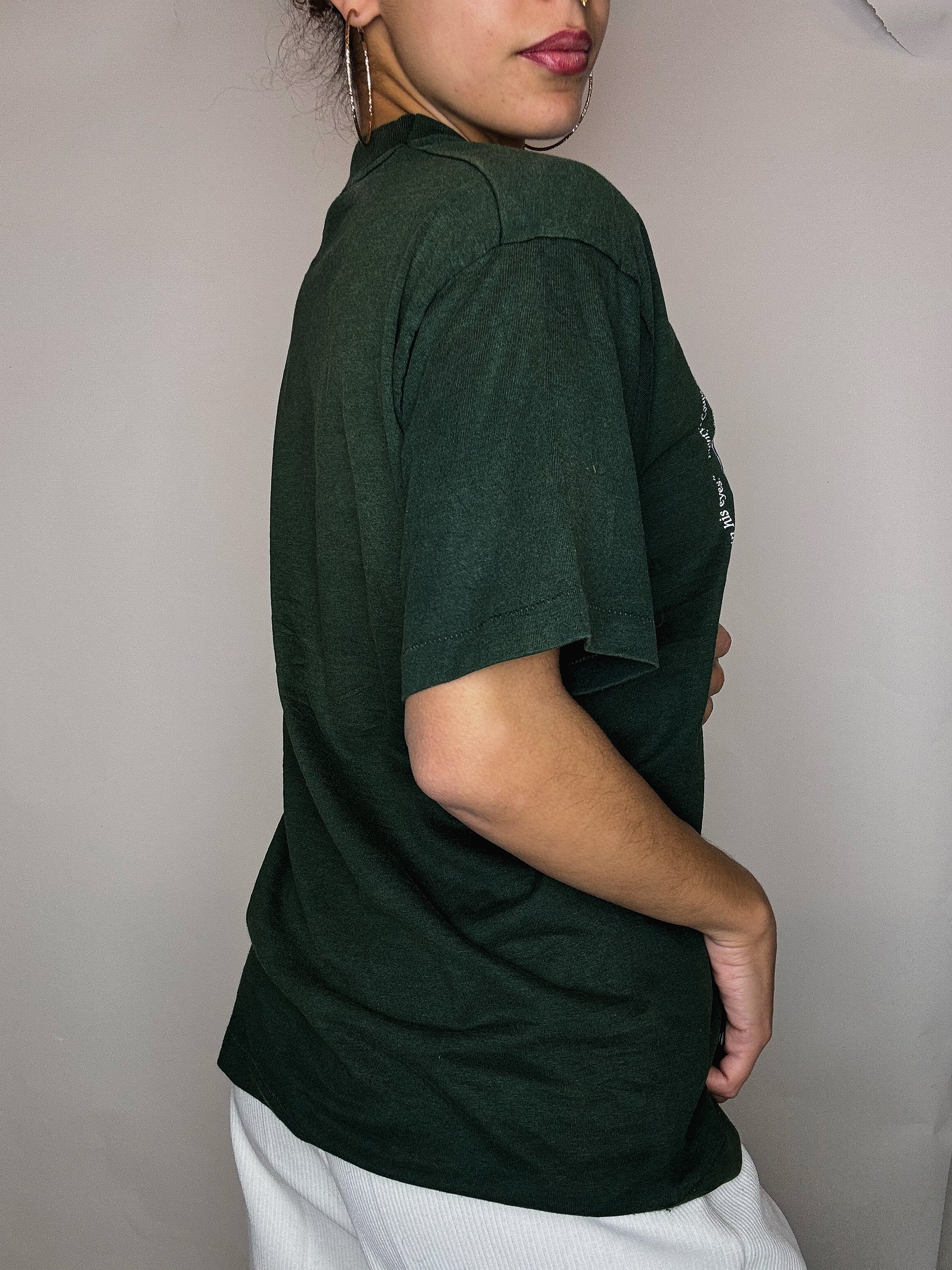 Tshirt vert kitch cheval M vintage