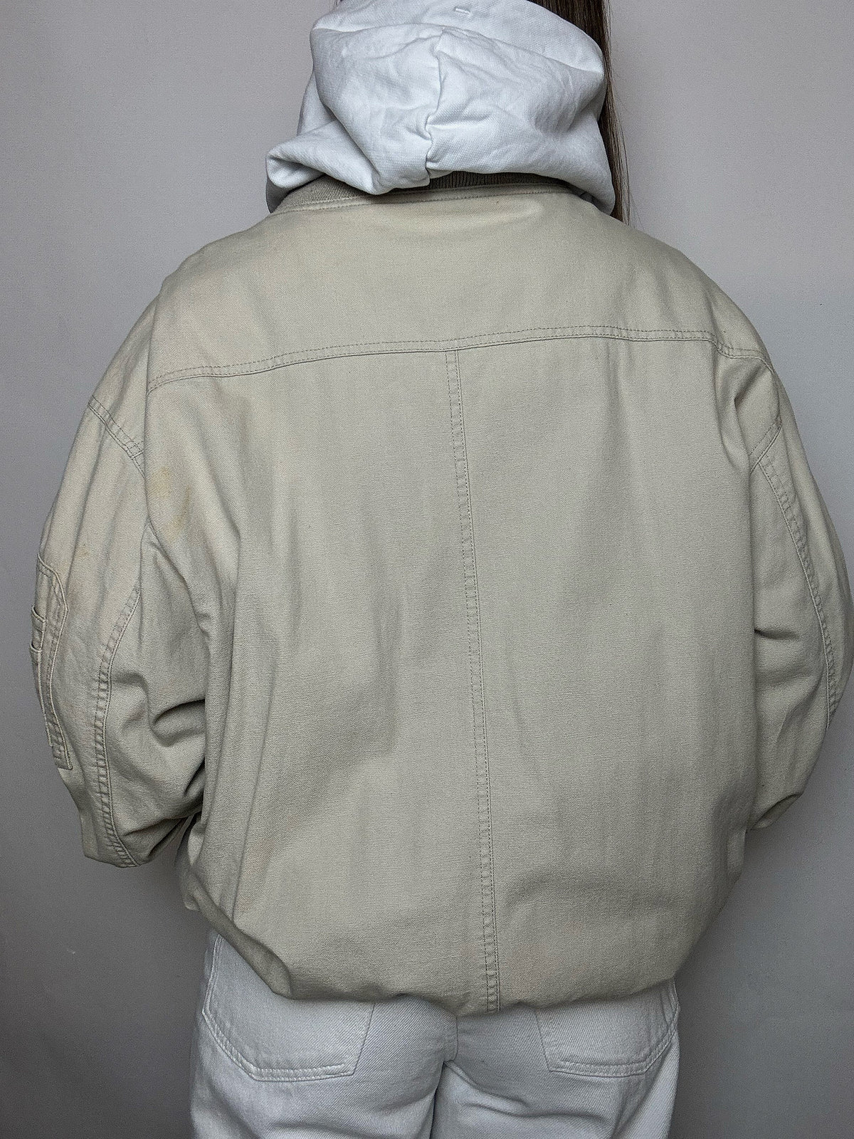 Bomber en coton beige L vintage