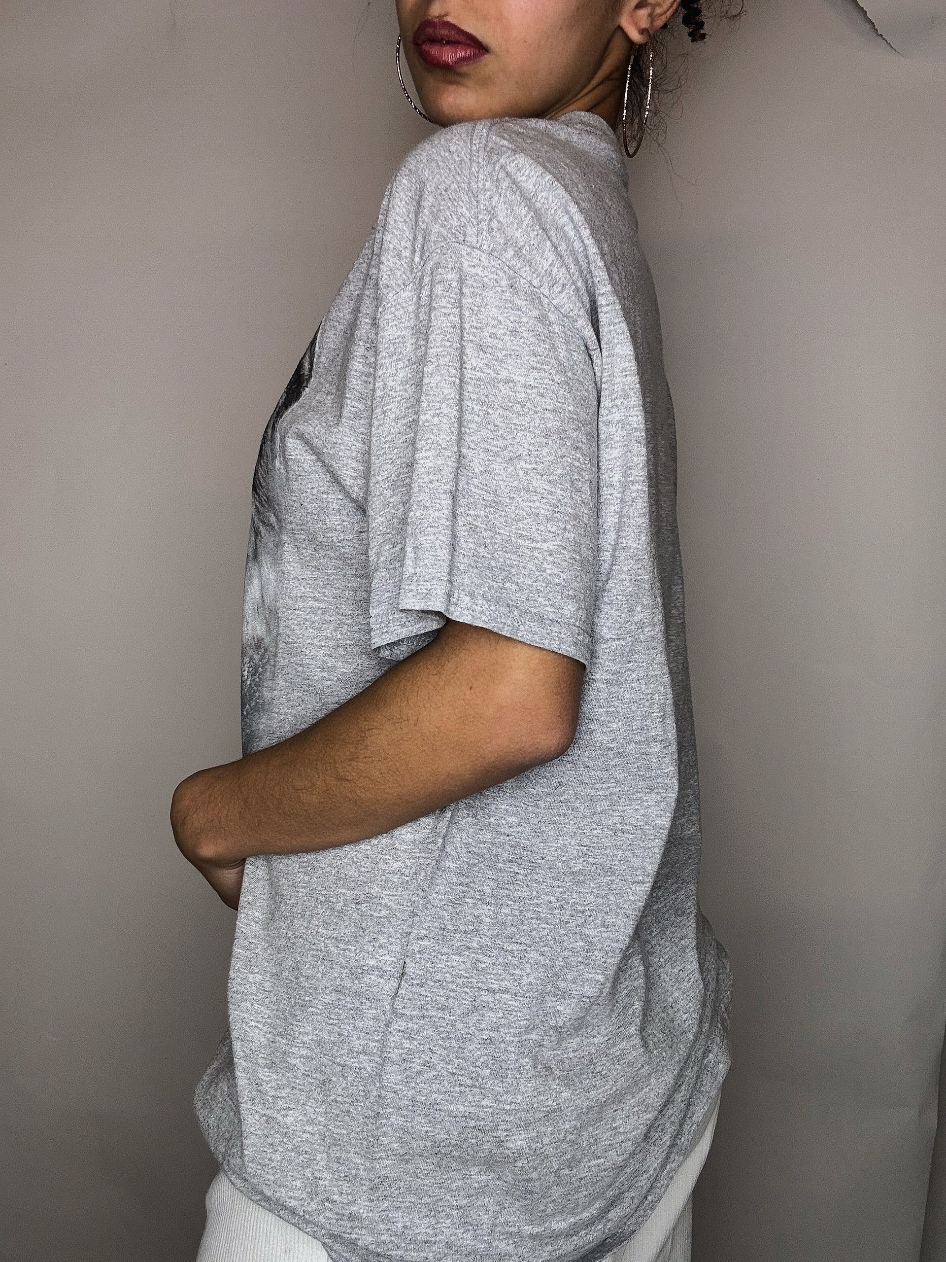 Tshirt gris kitch loup L vintage