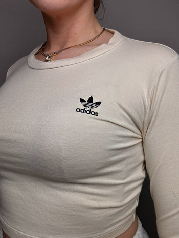 Crop top manches longues beige ADIDAS S/M vintage