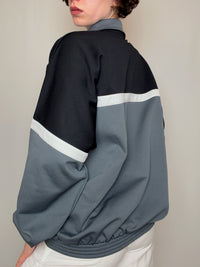 Sweat gris et noir Asics XL vintage