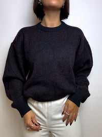Dark blue vintage wool sweater M/L 