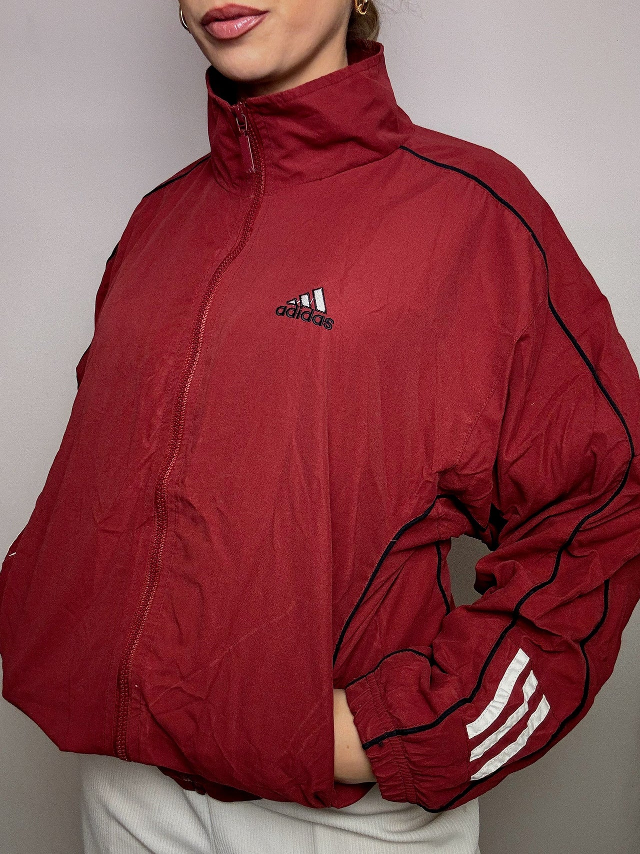 Veste de sport bordeaux ADIDAS L vintage