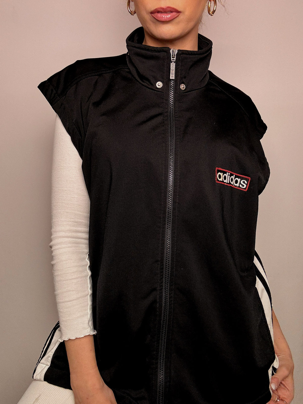 ADIDAS L/XL Vintage Schwarze Sportweste