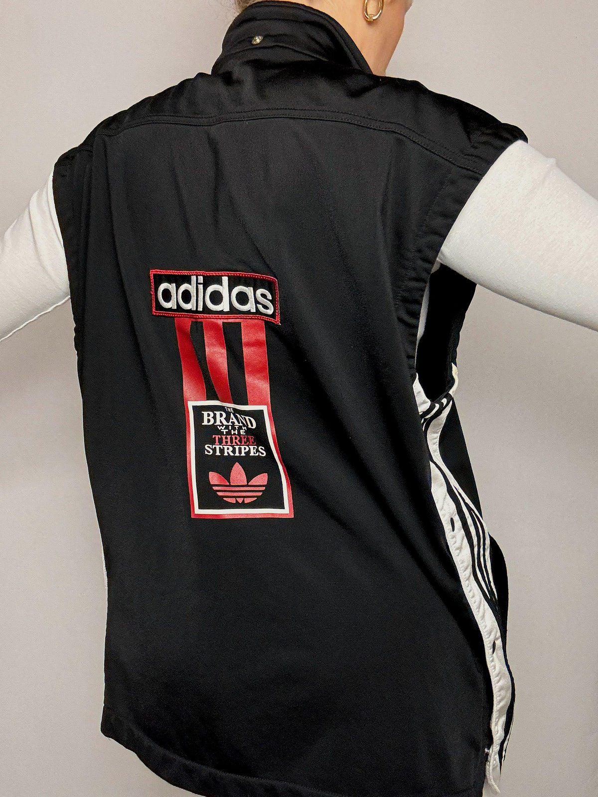 ADIDAS L/XL Vintage Schwarze Sportweste