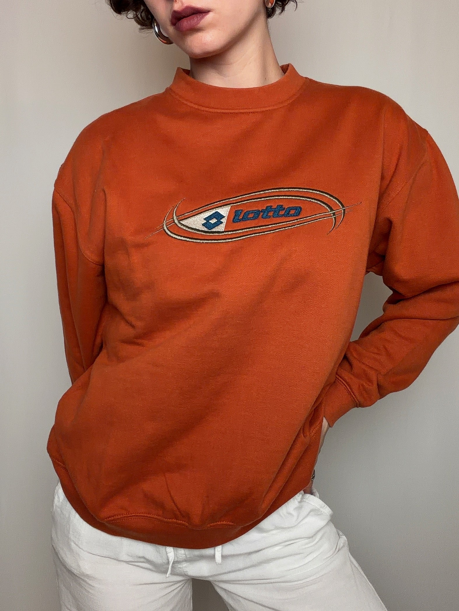 Sweat orange Lotto M vintage