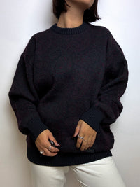 Dark blue vintage wool sweater M/L 